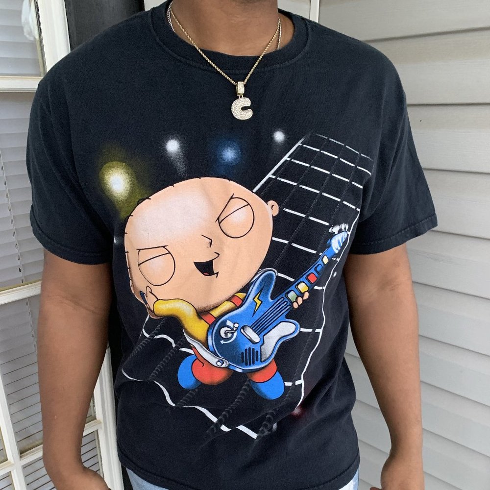 Vintage Family Guy Stewie Guitar Hero T-shirt tee